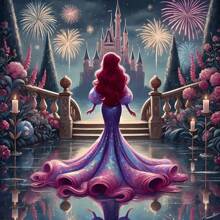 Disney Set de Kit de pintura de diamantes 5D con diseño de tema de princesa de dibujos animados, kit de pintura de diamantes completo que estimula la imagen de mosaico arte de pared manualidades para decoración del hogar, decoración de fiesta de vacaciones, regalo hecho a mano perfecto