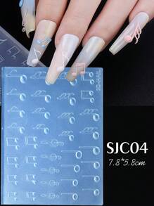 1 pieza Molde de silicona con figura de lazo, símbolos numéricos árabes, símbolos musicales para decoración de uñas. Molde con relieve con forma de copos de nieve, globos para estampado de gel, plantillas para manicura, accesorios y herramientas, ideal para decoración de teléfonos, tazas, cuadernos, gran regalo para niñas y mujeres
