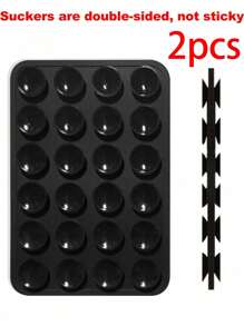 1 pieza/2 piezas Soporte para teléfono con ventosa de silicona doble cara, forma cuadrada, 14 opciones de color, soporte móvil, portátil y móvil