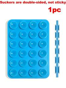 1 pieza/2 piezas Soporte para teléfono con ventosa de silicona doble cara, forma cuadrada, 14 opciones de color, soporte móvil, portátil y móvil