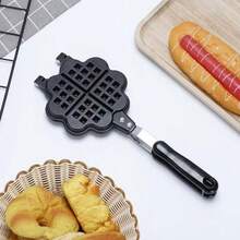 Molde para hacer gofres, bandeja para hornear, sartén antiadherente, rejilla para panqueques, pasteles caseros, herramientas para hornear muffins - Negro - Ver 4