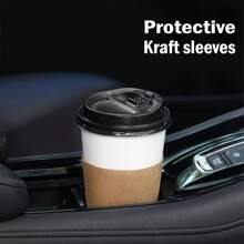 25/50/75/100pcs Disposable Kraft Paper Coffee Cup Sleeves, Heat Insulated Non-Slip Holders, Suitable For Hot & Cold Drinks, Coffee, Tea, Bubble Tea, Party Supplies