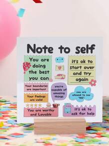1pc Inspirational Acrylic Desk Card With Wooden Base,Positive Thought Sign Inspirational Quotes Decor For Home Office Desk Decorations,Birthday Gifts,Party Favors,Positive Affirmation & Self-Love Reminder, Colorful Encouragement Note For Office, Schol,Motivational Tool,Colorful Desk Card,Acrylic Note Card