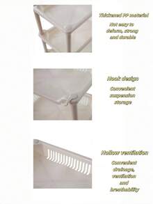 1pc Desktop Storage Rack, Three-Layer Bathroom Plastic Bathroom Storage Rack, Household Living Room Debris Storage Rack, Cosmetic Storage Rack, Suitable For A Variety Of Situations - Multicolor - View 7