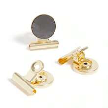 U Brands 3ct Magnetic Bulldog Clips Gold: Fridge & Locker Magnets, Metal Stationery Clips, Office Fasteners
