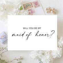 Will You Be My Maid Of Honor, Bridesmaid Proposal, Bridesmaid Gift, Wedding Cards Bridesmaid Proposal Card, Wedding Party Card - Multicolor - View 1