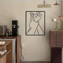 Romantic Holding Hands Metal Wall Art - Elegant And Simple Design, Perfect Gift For Couples, Suitable For Bedroom Or Office Decoration Gift Birthday Graduation, Suitable For Modern Home Decoration, Home Decoration, Room Decoration, Bedroom Decoration, Bathroom Decoration, Waterproof, Rust-Proof, , Wall Decoration,
