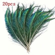 10/20pcs Artificial Peacock Feathers - Realistic Green And Blue Feathers, 11.81-15.75 Inches Long, Made Of Polyester Fiber, Ideal For DIY Crafts, Vase Fillers, Party Decorations, Weddings And Home Decor, Party Decorative Feathers | Realistic Feather Effect | Durable Polyester, Peacock Feather Decor