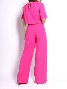 Women's Sets Blouse + Wide Leg Pants - 粉色 - 查看 4