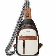 LATMAP New Women's Chest Bag, Fashionable Waterproof Shoulder Crossbody Bag, Large Capacity, With Shoulder Strap, Ideal For Sports, Fitness, Leisure Outing, Can Carry Cell Phone And Change,Christmas Gifts - Black White Brown - View 10