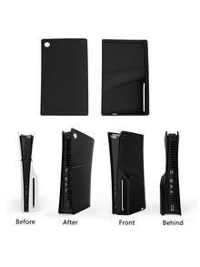 2pcs PlayStation 5 Slim Disc Edition Console Protection Cover Set, Silicone Game Skin Protector, Dustproof Scratch-Resistant Waterproof Soft Silicone Easy To Install And Store, Enhance Gaming Experience - Multicolor - View 3