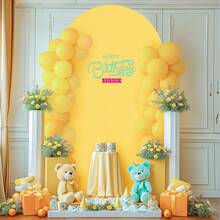 Gold Wedding Arch Cover Spandex Fitted Wedding Arch Stand Covers Round Top Arch Backdrop Cover Summer Birthday Gifts Beach Back To School School Supplies Room Decor - Gold & Black - View 4