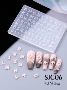 1 pieza Molde de silicona con figura de lazo, símbolos numéricos árabes, símbolos musicales para decoración de uñas. Molde con relieve con forma de copos de nieve, globos para estampado de gel, plantillas para manicura, accesorios y herramientas, ideal para decoración de teléfonos, tazas, cuadernos, gran regalo para niñas y mujeres