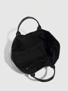 Large Capacity Fashion Transparent Jelly Tote Bag, PVC Waterproof Handbag Shopping Bag, Neutral Oversize Bag, Retro Casual Chic Tote Bag, Suitable For School/Workout/Travel