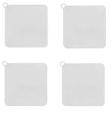 Kit 4 Protetor De Ralo Silicone Anti Odor E Insetos 15x15cm - Branco - Visão 1