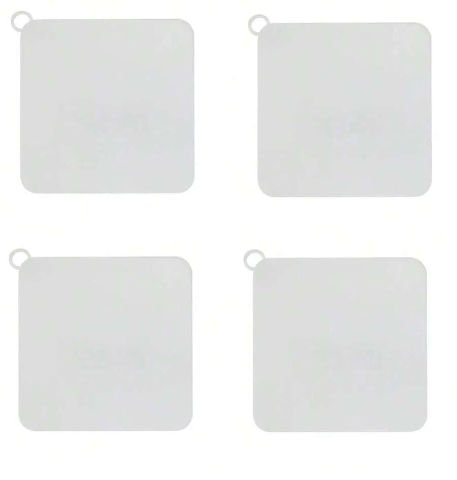 Kit 4 Protetor De Ralo Silicone Anti Odor E Insetos 15x15cm - Branco - Visão 1