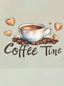 1pc/3pcs/5pcs Fashionable Coffee Cup With Heart Wall Sticker - Self-Adhesive Removable Vinyl Decal, Suitable For Kitchen, Living Room And Bedroom Decor Home Bathroom Decor Bath Rug Floor Carpet Fall Decor Bathroom Accessories