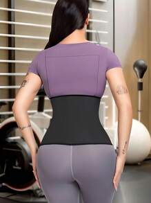 1 pieza Faja reductora. Faja reductora con control abdominal, hebilla de plástico y cremallera, cinturón de goma de cloropreno apto para ejercicio, correr, yoga, uso diario en la oficina. Usarlo ayuda a sudar y quemar grasa, proporcionando una figura estilizada.