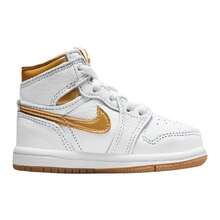 Toddler's Jordan 1 Retro High OG White/Metallic Gold (FD2598 107) - White - View 1