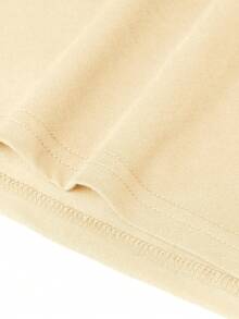 1pc Tween Girls Printed Pullover Short Sleeve T-Shirt, Comfortable & Fashionable Summer Top, Student/Young Kid Clothing - Apricot - View 7