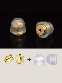 1對低過敏耳環背扣，適用於0.6-0.8mm耳環針，適合下垂耳垂，珠寶製作配件 - 彩色 - 查看 14