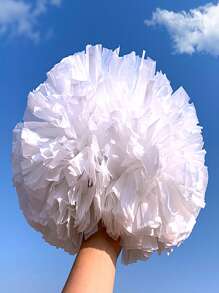 1 pieza Pompón sólido mate de color, Pompones de animación para baloncesto, deportes, danza, competiciones de gimnasia, actuaciones de baile cuadrado, decoraciones de actividades en equipo, adecuado para diversos eventos escénicos, Pompón de doble cabeza