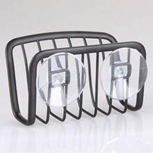 IDesign Axis Suction Cup Sponge Holder, Metal, Black, 4.5 X 2.2 X 2.2 Inch - Black - View 5