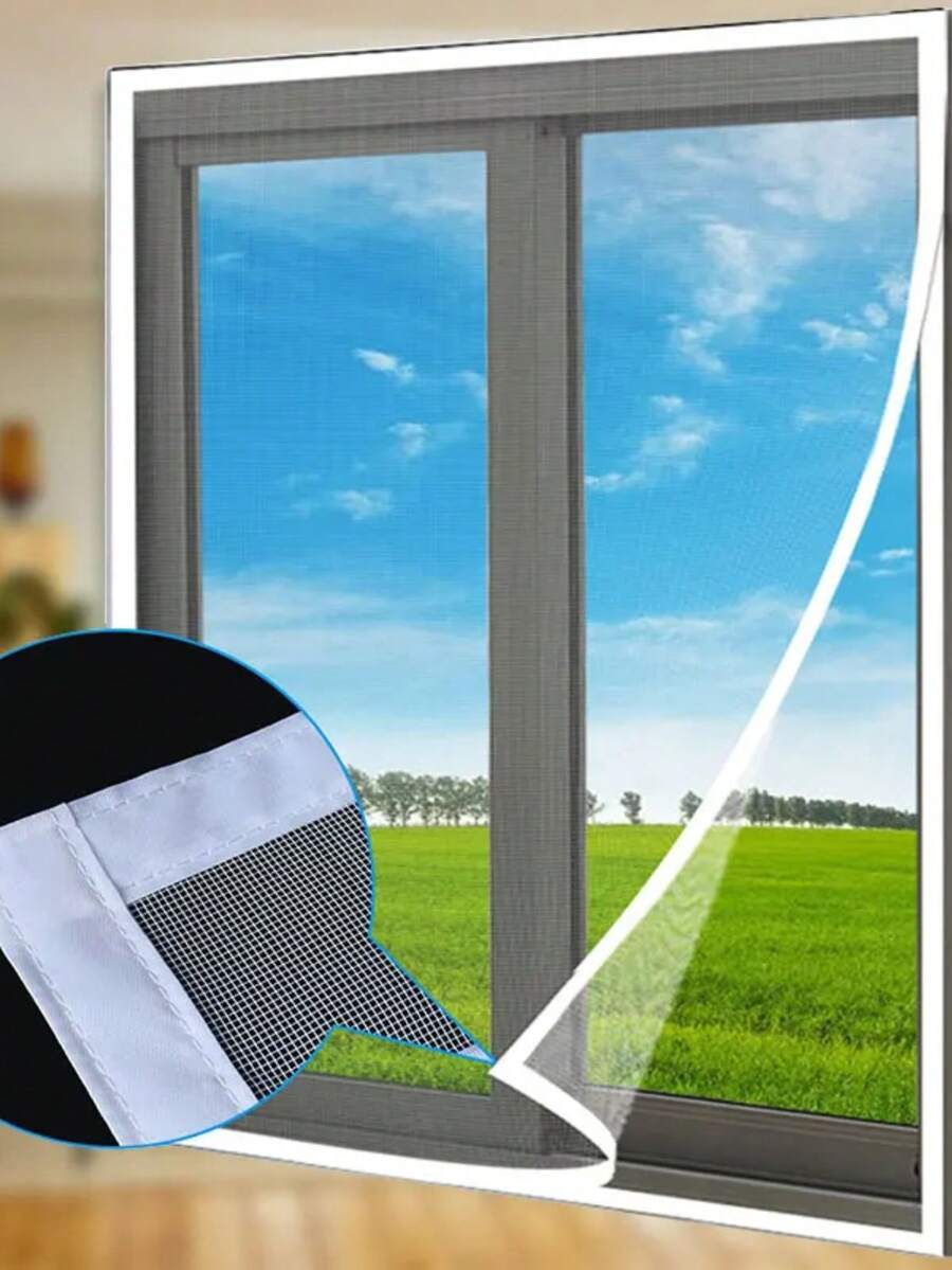 Mosquiteras para ventanas, pantallas contra mosquitos, pantallas contra insectos, conductos de fibra de vidrio blanca invisible para el control de mosquitos - Blanco - Ver 1
