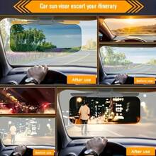 Car Sun Visor With Movable Lens, Infinitely Foldable, Reducing Glare In Day And Night, Car Sun Shade, UV Protection, Anti-Glare Driving Eye Shade Set