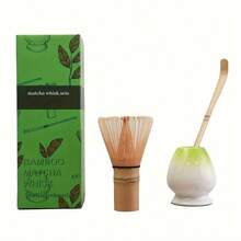 3PCS Matcha Set Bamboo Whisk Tea Spoon Ceramic Fittings Matcha Whisk (Chasen) Tea Spoon And Scoop (Chashaku) Tea-Making Tools Back To School - A - View 14