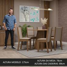Madesa Wendy Dining Set With Table And 6 Chairs In Brown And White - Brown and Beige - View 5