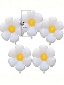5/3/1pc White Small Daisy And White Large Daisy Balloon Party Decoration Balloons, Suitable For Weddings, Birthdays, Graduation Ceremonies, Bachelor Party Decoration, Gender Revealing, Party Decoration, Indoor And Outdoor Decoration Back To School Valentine Day - Multicolor - View 7