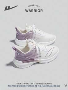 WARRIOR 女士系带渐变色跑步运动鞋，轻便、减震、防滑、耐用软底休闲运动鞋 - 淡紫色 - 查看 3