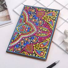 全新钻石画笔记本,曼陀罗设计 | 钻石艺术绘画套件,适合成人和儿童 | DIY 彩色曼陀罗花素描本,日记笔记本,适合学习、家庭和办公室艺术绘画 - 彩色 - 查看 17