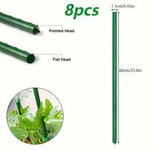 8 pezzi Tubo in plastica e acciaio da 1,1 cm, supporto da giardino per arrampicata delle piante, pergolato di supporto per fiori