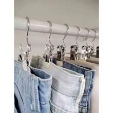 3 pièces de pinces à linge en acier inoxydable, crochets muraux pour buanderie, pinces à linge portables, organisateur de placard