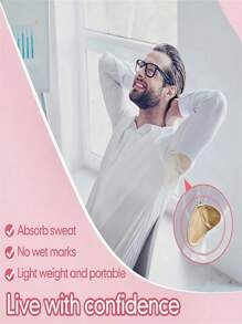 Washable Underarm Sweat Pad, Underarm Sweat Pad, Clothes Sweat Pad, Underarm And Shoulder Waterproof Absorbent Pad, Anti-Sweat Quick Drying Body Care, Suitable For Travel, Sports, Outdoor