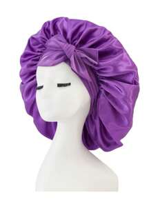 1 Piece Adjustable Satin Nightcap Strap - Soft And Comfortable Hair Cap For Men And Women, Elastic Strap Design, Comfortable Feel, Polyester Material, Perfect For Night Or Styling Back To SchoolHair Bonnet