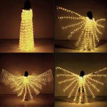 LED Light-Up Multicolor Wings And Cape (1 Piece) - Stage & Party Accessories With Colorful Glow - Multiple Colors Available - Battery-Powered - Ideal For Festivals, Weddings & Celebrations