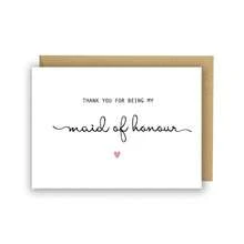 Thank You For Being My Maid Of Honor Card, Thank You Card, Thank You Maid Of Honor, Bridal Party, For My Sister, Wedding Party Card - Multicolor - View 10