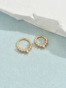 一体式不锈钢银色和金色鼻环套装，女士鼻钉，鼻中隔环饰品，鼻部穿孔饰品，吊坠鼻环配饰，女士身体饰品，鼻部穿孔饰品。 - 圓形 - 查看 7