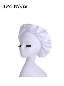 Bonnet de soie pour dormir, bonnets à cheveux en satin, bonnet de nuit en soie à bande élastique douce, enveloppement de cheveux en soie pour cheveux bouclés, idéal pour préserver les boucles pendant la nuit, bonnets de douche toutes saisons, confortable pour les patients en chimiothérapie, décoration de salle de bain d'été, bonnet de cheveux pour la rentrée scolaire