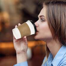 25/50/75/100pcs Disposable Kraft Paper Coffee Cup Sleeves, Heat Insulated Non-Slip Holders, Suitable For Hot & Cold Drinks, Coffee, Tea, Bubble Tea, Party Supplies