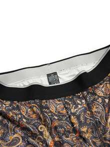 Men's Fashion Paisley Print Boxer Briefs - Navy Blue - View 3