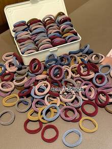Bộ 500/400/300/200/100 chiếc dây buộc tóc tối giản nhiều màu sắc, độ đàn hồi cao, kiểu dáng giản dị đa năng, phụ kiện tóc nữ dùng cho tóc đuôi ngựa và tóc tết, phù hợp cho trang phục thường ngày, mọi mùa, đồ dùng học tập, phụ kiện nữ. - Nhiều màu - Xem 4