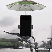 Soporte paraguas para motocicleta/bicicleta para uso al aire libre, resistente a la lluvia y el sol, de tamaño mini, con recubrimiento de plata, estructura resistente al viento, para uso en todo tipo de clima