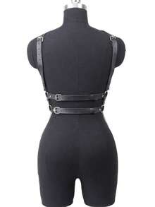 Women's Fashionable Minimalist Body Chain Belt, Gothic Style Circular Decor Adjustable Fashion Accessory, Suitable For Daily Wear - Black - View 7