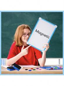 Hanging Magnetic Dry Erase Board 8'' X 12'' Small Double Side White Board Mini Hanging Whiteboard For To Do List Notepad