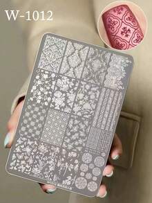 1 Pc Mail Art Printing Plate, Retro Style Pattern, Butterfly Flower French Various Nail Printing Templates, Nail Art Accessories Tools, Nail Salon Must Use