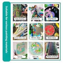 1pc Acrylic Marker Pen, 120/100/80/60/48/36/24/12 Colors, Valve Tip, Waterproof Layerable Colored Pens, Fade-Resistant, Non-Bleeding, Suitable For Sketching, Art Students, DIY Drawing And Coloring Back To School
